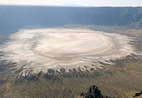 Saudi Arabia’s extreme environments, such as the Al Wahbah crater pictured above, may harbor useful extremophile bacteria. — courtesy photo: Junia Schultz/ 2022 KAUST