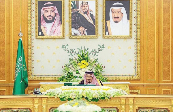 Custodian of the Two Holy Mosques King Salman chaired the Cabinet session on Tuesday afternoon at Al-Yamamah Palace.