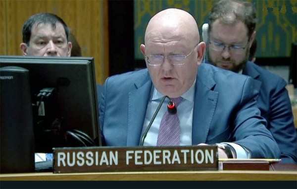 Russian Ambassador to the United Nations Vasily Nebenzya during a session at United Nations on Monday. — courtesy photo