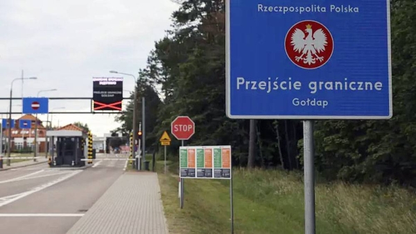 The border crossing between Poland and Kaliningrad, pictured from Goldap. — courtesy AP