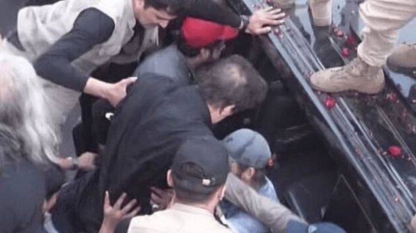 Pakistan's former Prime Minister Imran Khan was seen being taken to a hospital in Lahore following the attack on Thursday.  