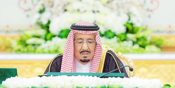 Custodian of the Two Holy Mosques King Salman chairs the Cabinet session on Tuesday afternoon at Al-Yamamah Palace in Riyadh.