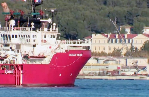 The 'Ocean Viking' charity ship carrying more than 200 migrants enters military port of Toulon. — courtesy photo