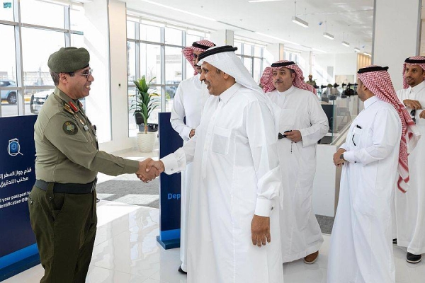 Deputy Minister of Transport and Logistics Dr. Rumaih Al-Rumaih visits the facilities and services designated to transport World Cup fans to Qatar in Al-Ahsa on Sunday
