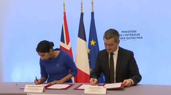 

British Home Secretary Suella Braverman and French Interior Minister Gérald Darmanin signed an agreement to ramp up efforts to stop illegal migrants from making perilous journeys across the English Channel in Paris.