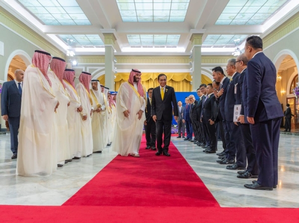 Crown Prince and the Thai Prime Minister discussed aspects of bilateral relations, and ways to develop and enhance them.