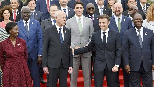 Leaders of French-speaking countries pose for a photo before 18th Franophone Summit in Tunisia, Saturday. — courtesy AFP