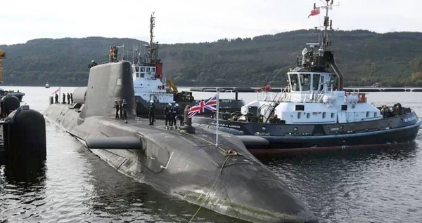 HMS Astute, a Royal Navy Astute class nuclear attack submarine. — courtesy PA Media