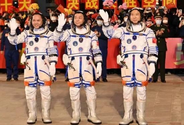 The three astronauts will live on the space station for six months