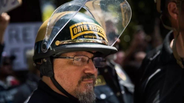 The Oath Keepers, led by Stewart Rhodes, have shown up at a number of protests and armed standoffs in the US over the past decade