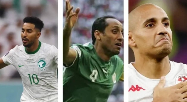 Saudi player Salem Al-Dawsari and Tunisia’s Wahbi Khazri on Wednesday shared the record of former Saudi star player Sami Al-Jaber as the top Arab scorers in the World Cup.