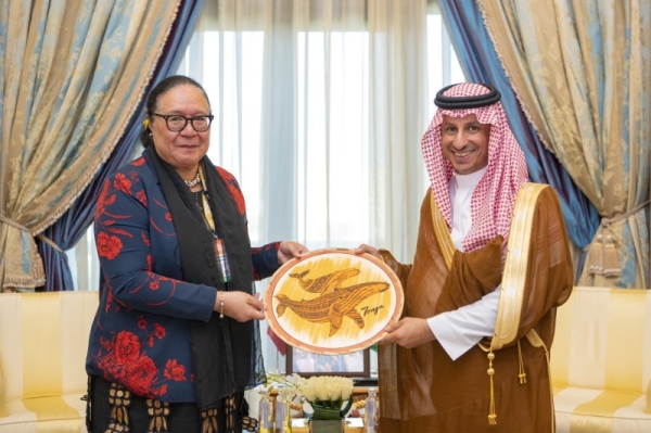 Saudi Tourism Minister Ahmed Al Khateeb ​​​​​​​receives Tonga’s Minister for Foreign Affairs and Tourism Fekitamoeloa Utoikamanau in Riyadh.