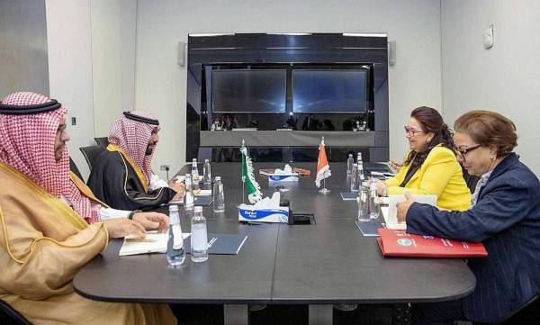 Minister of Culture Prince Badr Bin Abdullah Bin Farhan met in Riyadh on Wednesday with Minister of Culture of the Arab Republic of Egypt Dr. Nevin Al-Kilany.