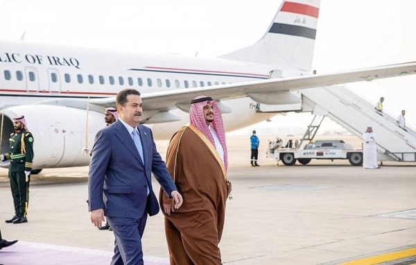 Iraq’s Prime Minister Mohammed Shia Al-Sudani was received at the King Khalid International Airport by Prince Mohammed Bin Abdulrahman, deputy governor of Riyadh Region.