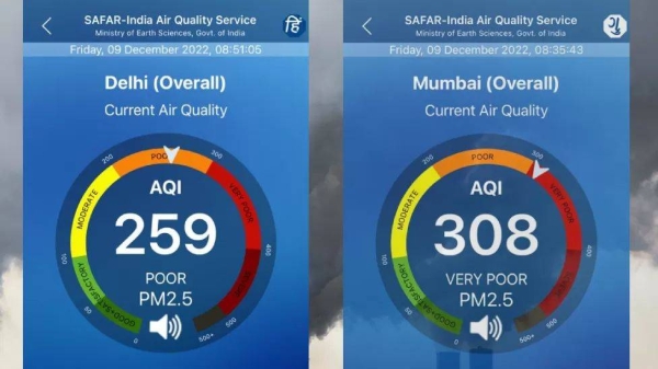 Mumbai's air quality was worse than Delhi on Friday morning