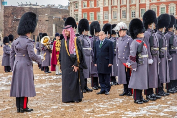 An official reception ceremony was held in honor of Prince Khalid during which the Saudi royal anthem was played and the guard of honor was inspected.