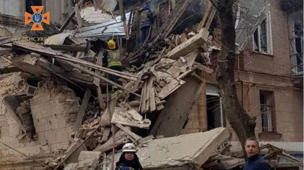 Two people were killed when a rocket hit a residential building in the central city of Kryvih Rih