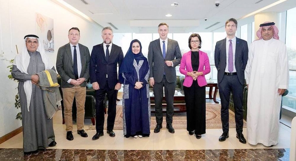 HRC President Dr. Hala Bint Mazyad Al-Tuwaijri received in Riyadh Tuesday the delegation of the European Parliament Committee on Foreign Affairs headed by the Chairman of the Committee, David McAllister.