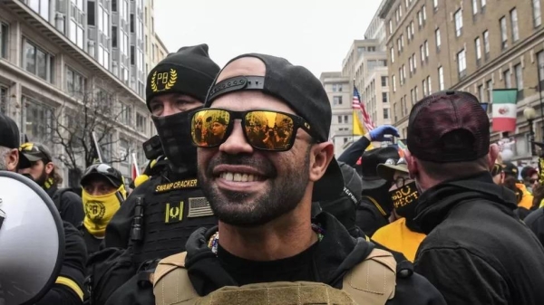 
Enrique Tarrio, leader of the US far-right Proud Boys. Far-right groups Oath Keepers and Proud Boys criticized each other in sworn testimony.
