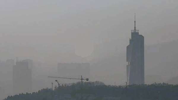 Skopje is cloaked in smog. — courtesy Armin Durgut