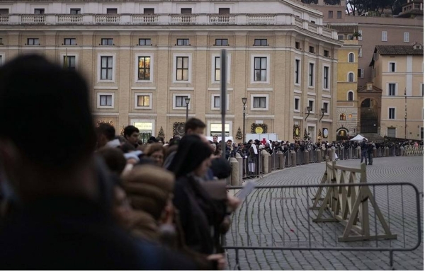 An image of former Pope Benedict in front of St Peter's Basilica