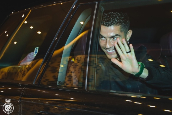 The 37-year-old, a five-time winner of the Ballon d'Or, touched down in the Saudi capital late on Monday.