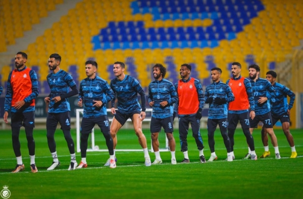 Cristiano Ronaldo during his second training session in Riyadh. 