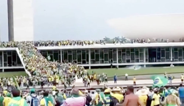 Bolsonaro supporters storm the Brazil supreme court, which was vandalized by the mob.