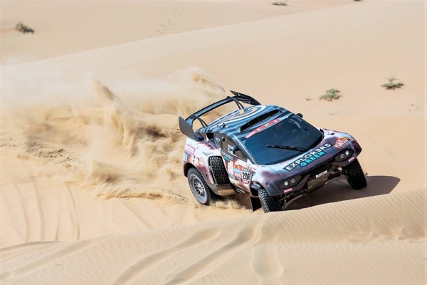 

Sebastien Loeb and Fabian Lurquin record their 4th straight Dakar Rally stage victory in their Bahrain Raid Xtreme Prodrive Hunter,