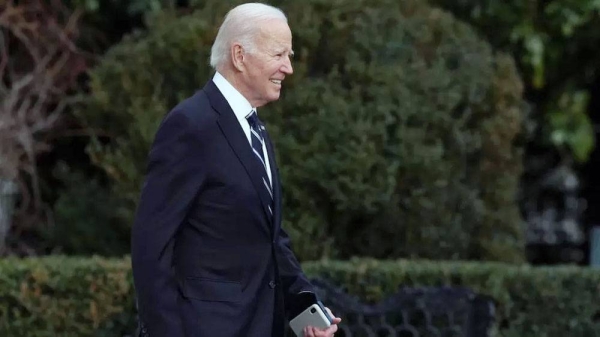 File photo of US President Joe Biden departing the White House.