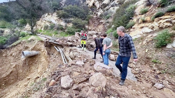 Landslides triggered by the storms have damaged roads