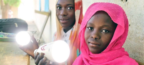 Rechargeable solar lamps are helping girls study after sunset in Chad. — courtesy UNICEF/Kim