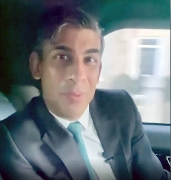 British Prime Minister Rishi Sunak was filmed without a seatbelt in a moving car.