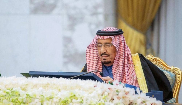 Custodian of the Two Holy Mosques King Salman chairs the Cabinet's session on Tuesday afternoon at Irqah Palace in Riyadh.