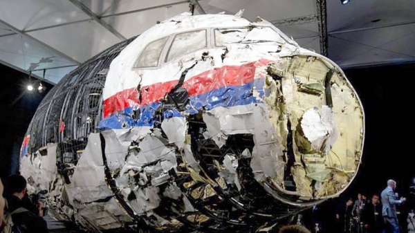 Oct. 13, 2015 file photo, shows the reconstructed wreckage of Malaysia Airlines Flight MH17. — courtesy photo Peter Dejong/ AP