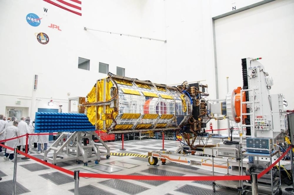 Officials from NASA, ISRO, and JPL held a send-off ceremony before the NASA-ISRO Synthetic Aperture Radar (NISAR) science instrument payload is transported to southern India for integration with the spacecraft bus, further testing, and launch in 2024. — courtesy NASA/JPL-Caltech