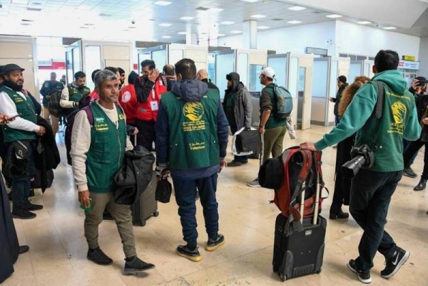 Saudi rescue teams and relief supplies reach Adana Airport in the quake-hit Turkish region. 

