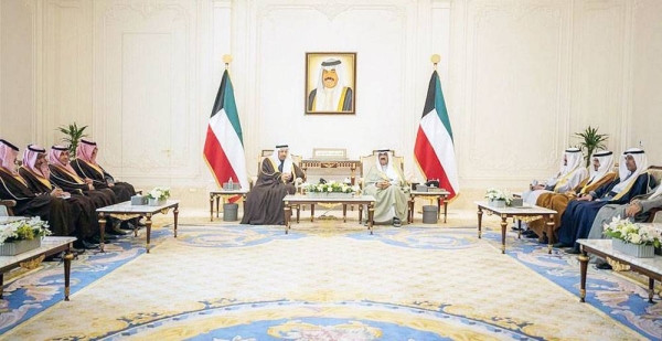 Kuwait Crown Prince Sheikh Mishal Al-Ahmad Al-Jaber Al-Sabah received Monday at Bayan Palace in the capital city of Kuwait Minister of Investment Eng. Khalid bin Abdulaziz Al-Falih.