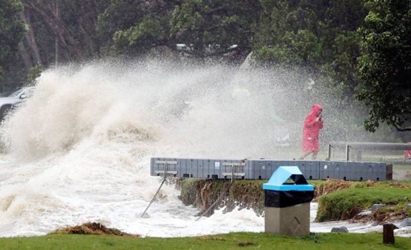 Huge waves and heavy rain as Cyclone Gabrielle lashes New Zealand.
