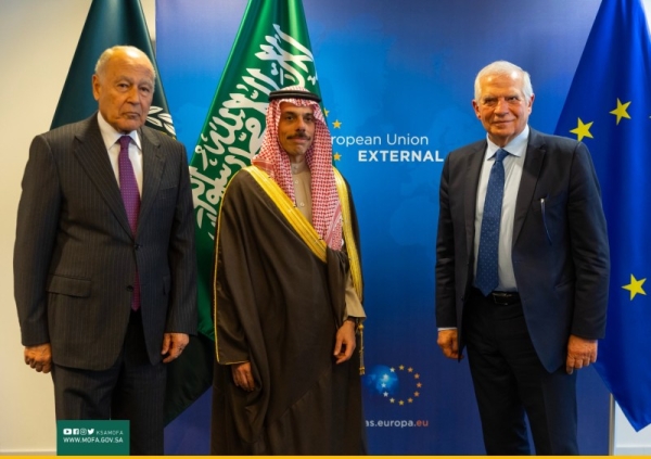 Saudi Arabia’s Foreign Minister Prince Faisal bin Farhan and the Secretary-General of the League of Arab States, Ahmed Aboul Gheit held a meeting with the High Representative of the European Union for Foreign Affairs and Security Policy Josep Borrell.