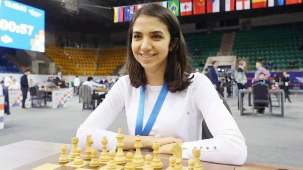 Sara Khadem of Iran at FIDE world chess tournament in Kazakhstan. — courtesy Reuters