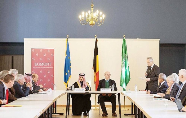 Minister of Foreign Affairs Prince Faisal Bin Farhan Bin Abdullah met Tuesday, during his official visit to Brussels, with several heads and members of think tanks and research centers.