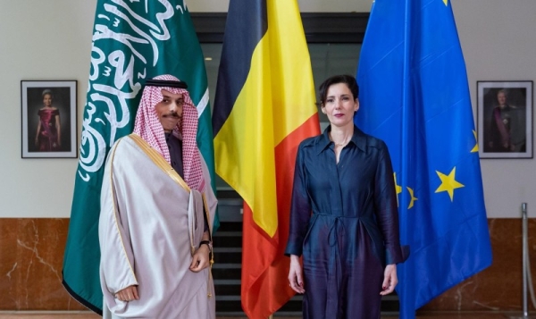 Minister of Foreign Affairs Prince Faisal Bin Farhan Bin Abdullah met Thursday with the Minister of Foreign Affairs, European Affairs and Foreign Trade, and the Federal Cultural Institutions of Belgium Hadja Lahbib.