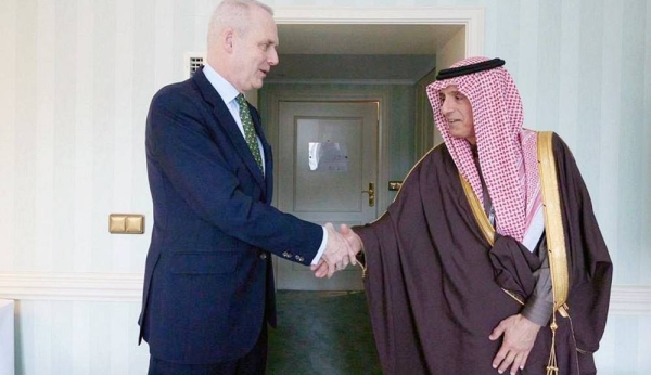 Minister of State for Foreign Affairs, Cabinet’s Member and Kingdom of Saudi Arabia’s Envoy for Climate Affairs, Adel Bin Ahmed Al-Jubeir met Friday with Ambassador Boris Ruge, vice-chairman of Munich Security Conference 2023.