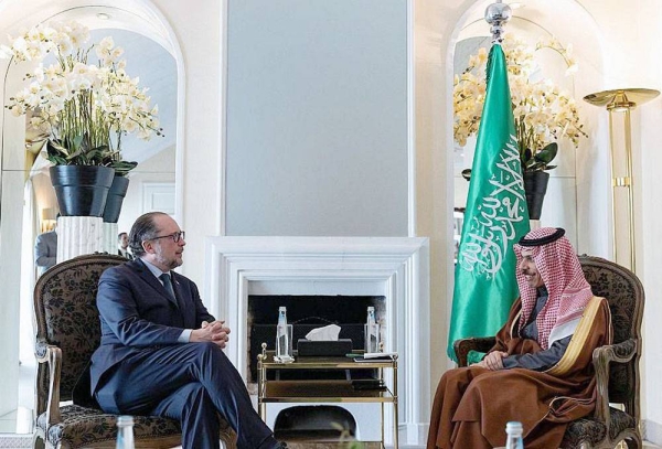 Minister of Foreign Affairs Prince Faisal Bin Farhan Bin Abdullah met Sunday with German Chancellery Foreign and Security Policy Advisor Jens Ploetner, on the sidelines of the Munich Security Conference in Germany.