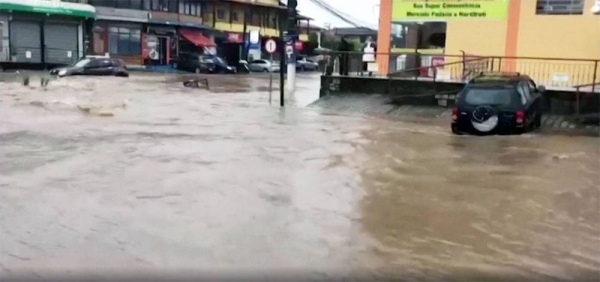 Streets submerged and cars pulled into the earth in Ilhabela, an archipelago off the Brazilian coast.