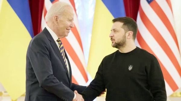 US President Joe Biden made a surprise trip to Kyiv on Monday. — courtesy Ukrainian Presidential Press Service