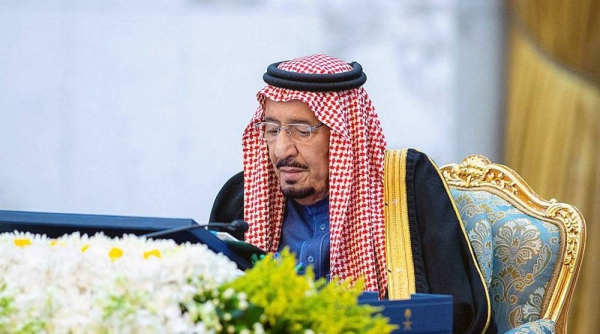 Custodian of the Two Holy Mosques King Salman chairs the Cabinet session at Irqah Palace in Riyadh on Tuesday.