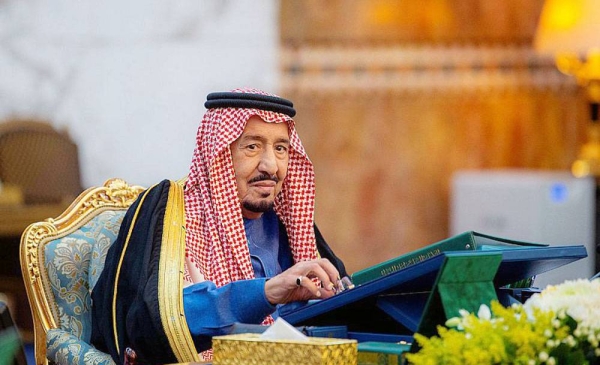 Custodian of the Two Holy Mosques King Salman chairs the Cabinet session at Irqah Palace in Riyadh on Tuesday.