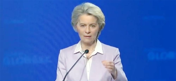 European Commission President Ursula von der Leyen, seen in this file photo, said the Chinese proposal was a set of “principles” rather than a peace plan.